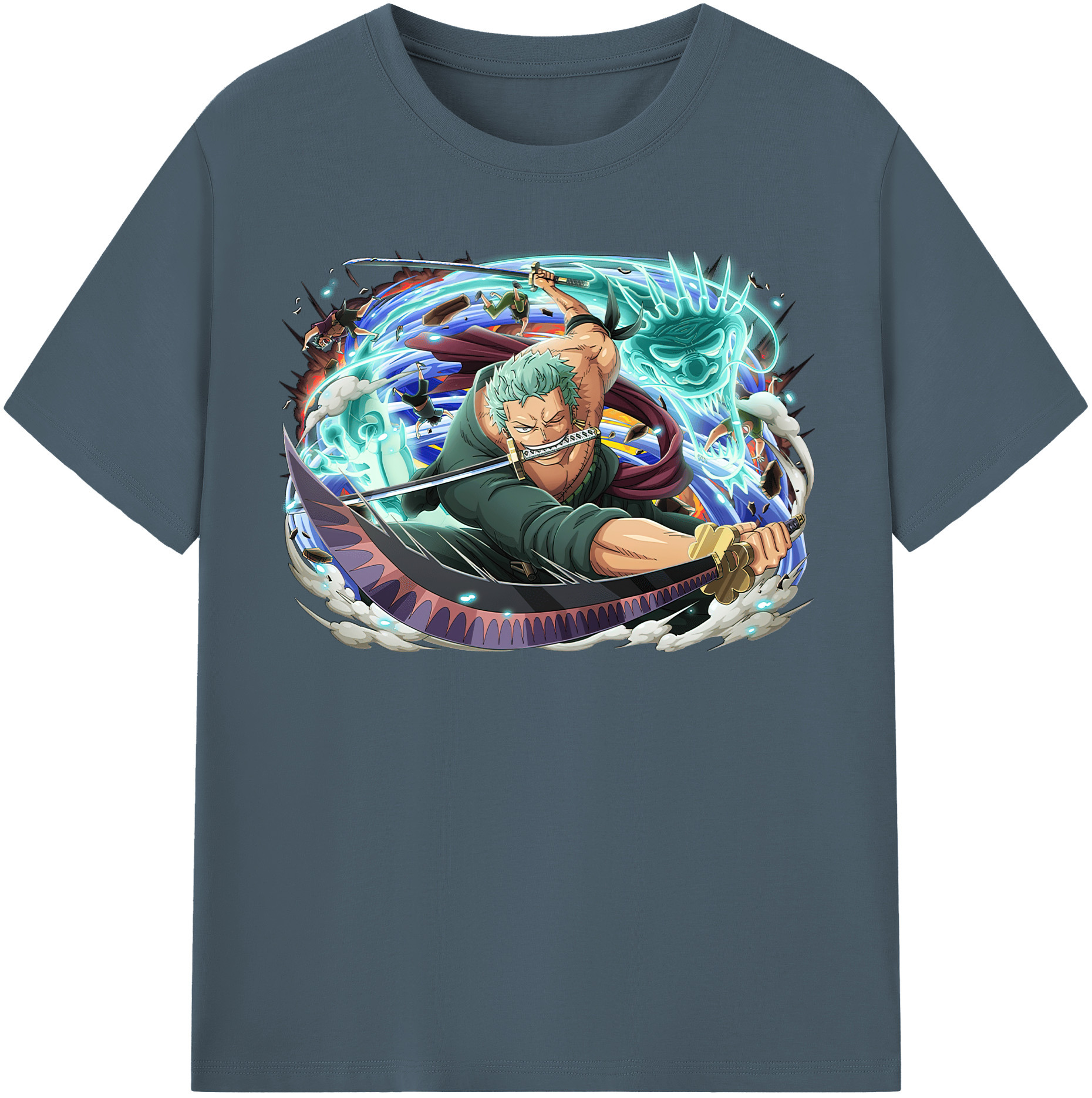 ワンピース ロロノア・ゾロ ONE PIECE Roronoa Zoro 綿100％半袖Tシャツ（フロントプリント）